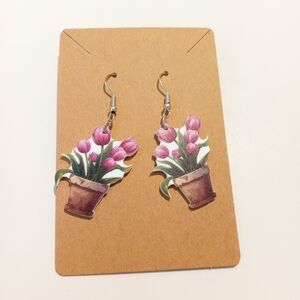 Fashion Jewelry Flower Dangle Earrings